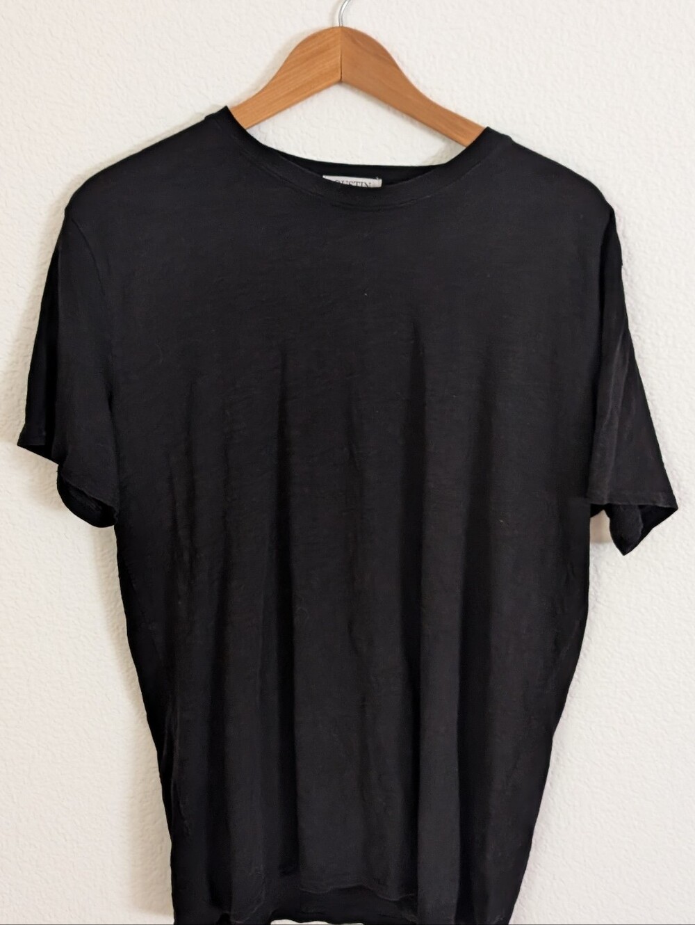 Gustin Black Crew Neck Tee Shirt